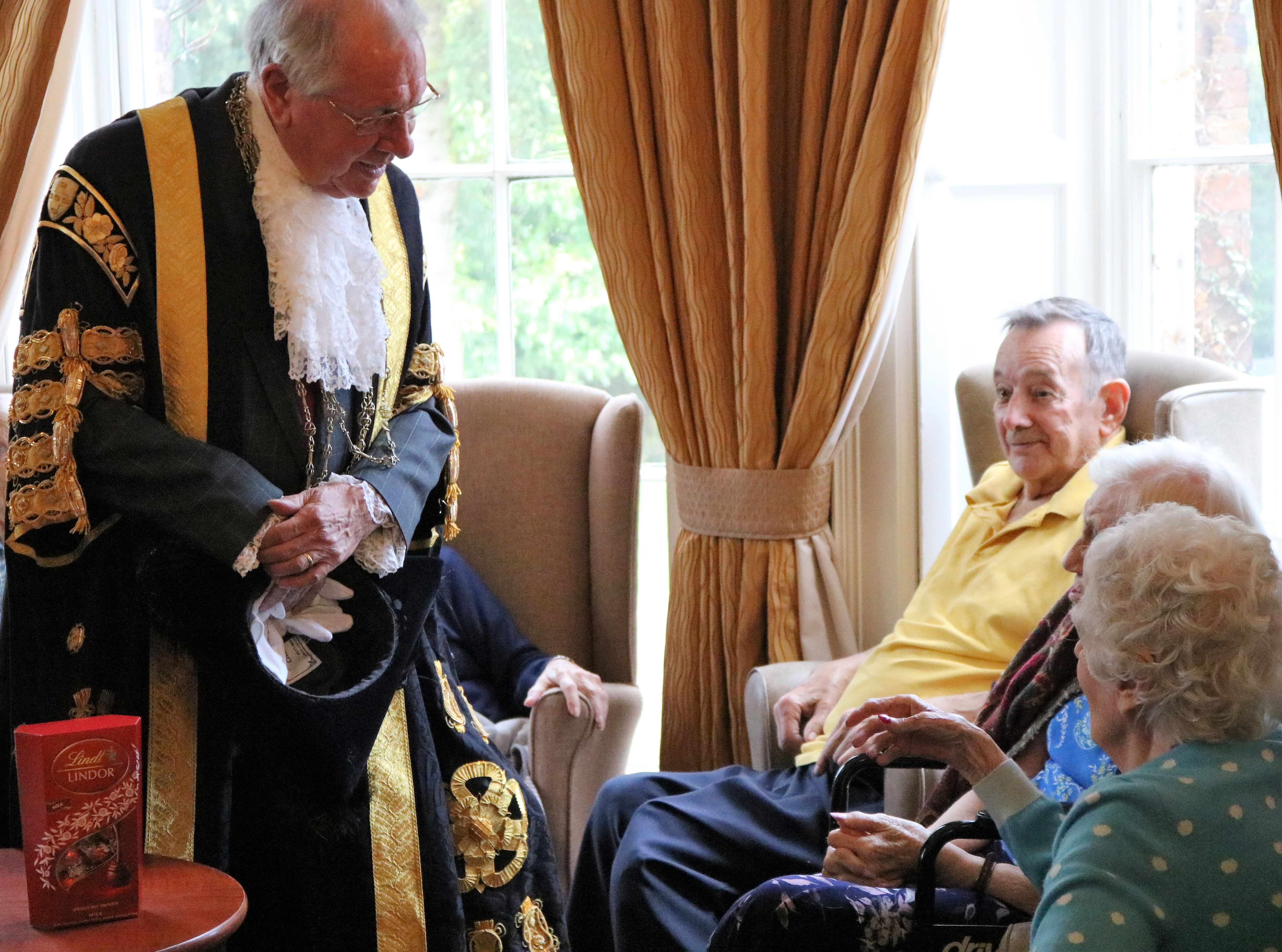 The Lord Mayor of York conversing with residents at Somerset House