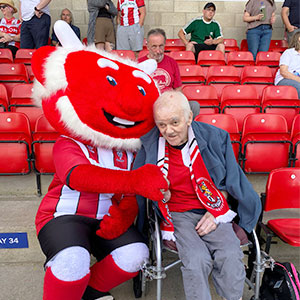 Football wish comes true for Ray at Neale Court Care Home