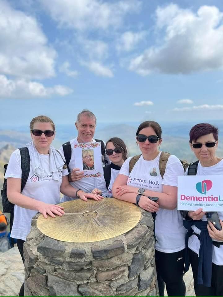 Care Team altogether at the top of Mount Snowdon