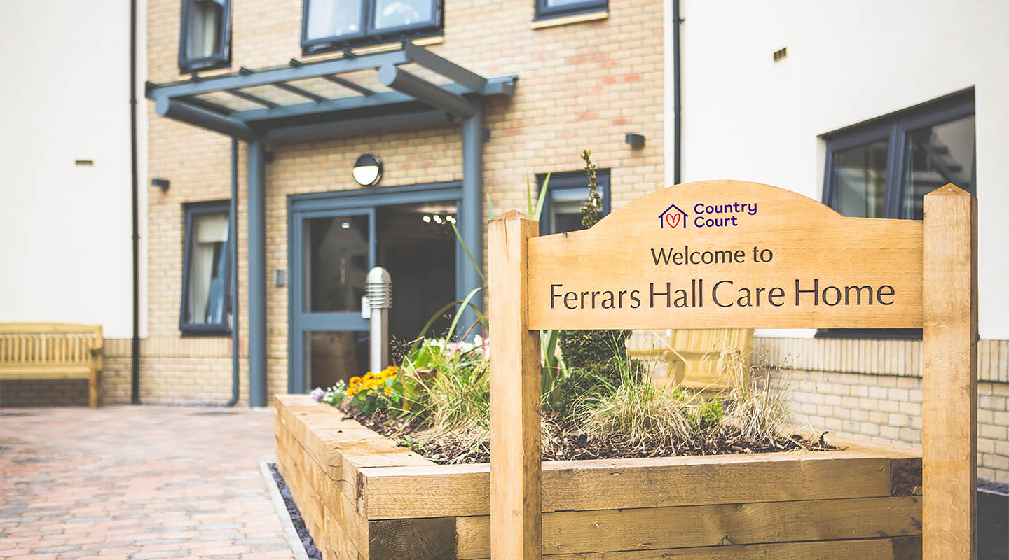 Ferrars Hall Care Home Sign