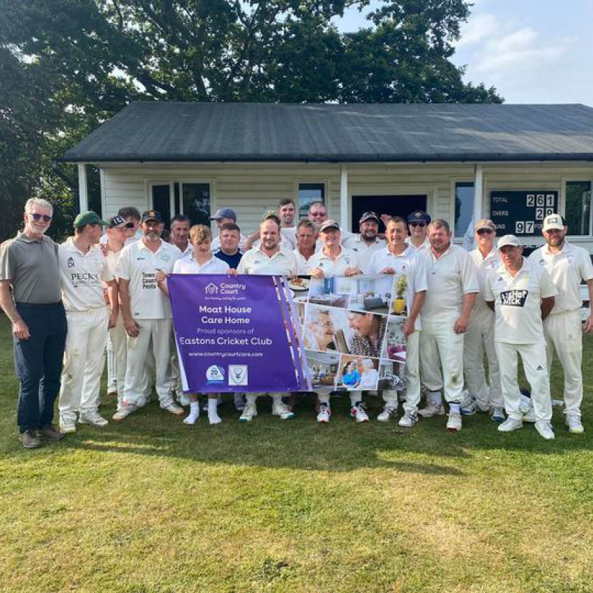 Moat House Care Home Donates £500 to Support Easton Cricket Club’s 50th Anniversary