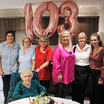 Winifred celebrates 103rd Birthday at Ferrars Hall